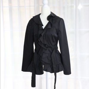 Apt 9 black ruffled jacket
